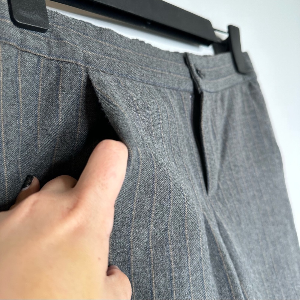 Janie and Jack Grey Wool Pinstripe Joggers - Picture 4 of 13